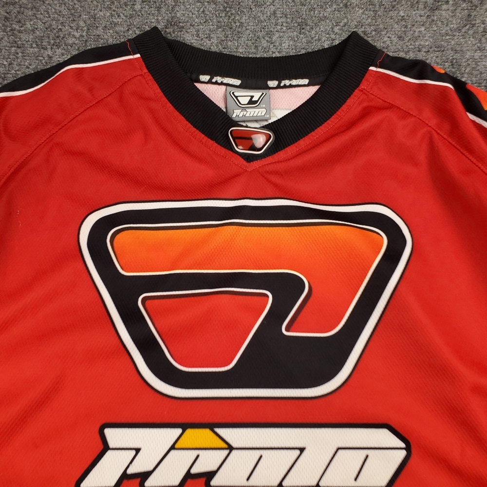 Vintage Proto Dye Paintball Jersey Gradient Spellout Orange Y2K Motorcross Large - Picture 5 of 13
